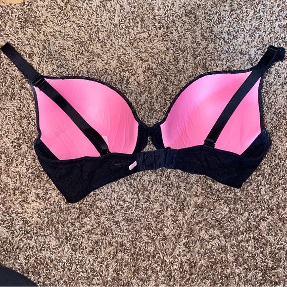 EUC Victoria’s Secret PINK Black Leopard Print Wear Everywhere Push Up Bra - Picture 3 of 5